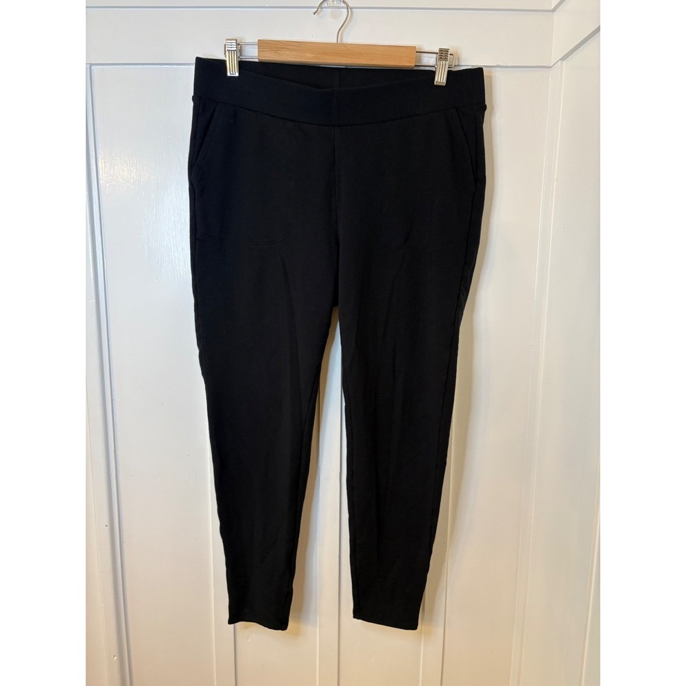 Torrid Women Black Knit Tapered Leg Pull On Pants Size 1 Stretch Pockets